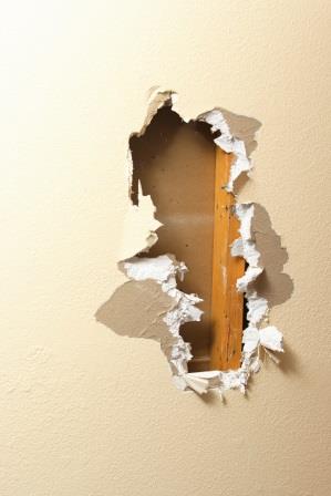 broken drywall