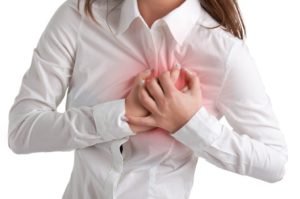 Woman Suffering Chest Pain