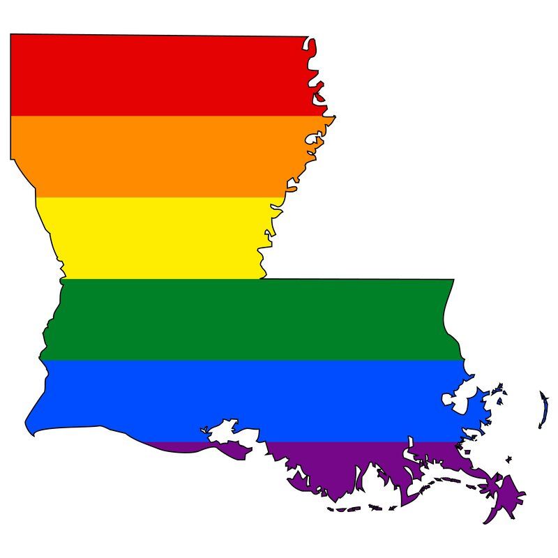 Louisiana in rainbow colors