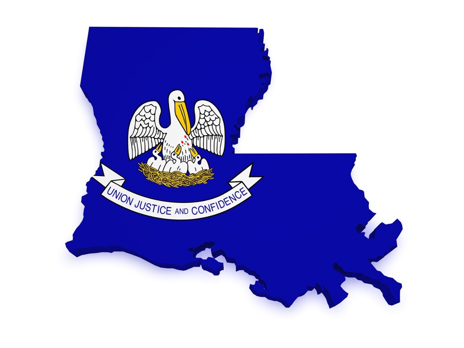 Louisiana with State Flag graphic