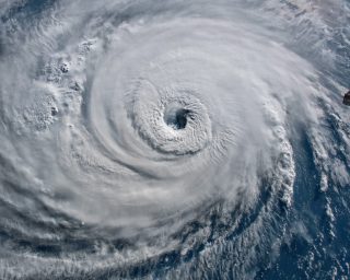 Aerial of hurricane