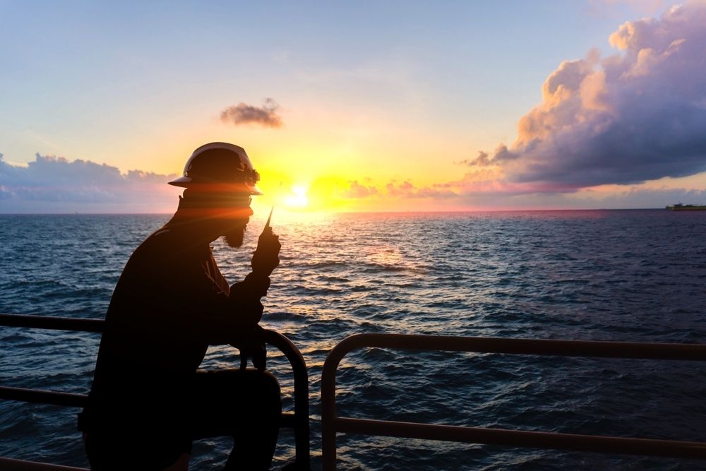 Silhouette of Offshore Worker
